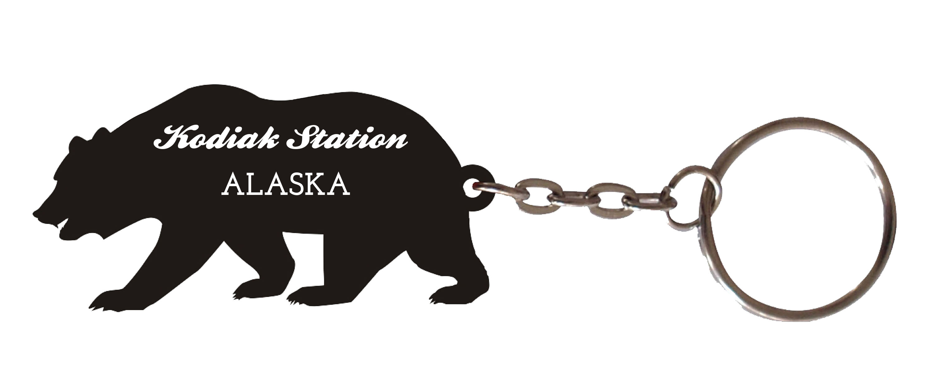 Kodiak Station Alaska Souvenir Metal Bear Keychain
