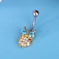 thumbnail image 3 of Lindo chapado en oro Animal búho diamantes de imitación vientre ombligo anillo joyería Piercing del cuerpo (poste de plata), 3 of 5