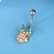 thumbnail image 3 of Lindo chapado en oro Animal búho diamantes de imitación vientre ombligo anillo joyería Piercing del cuerpo (poste de plata), 3 of 5
