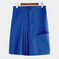 thumbnail image 4 of Men's Casual Skirt Scottish Style Solid Skirt Men's Middle Ages Pleated Skirt Button Have Pockets Hip Skirt Role-playing Costume Skirt Blue XL, 4 of 7