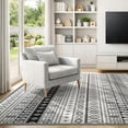 thumbnail image 3 of Area Rugs for Living Room, 5'x7' Washable Moroccan Neutral Geometric Low Pile Non-Slip Rug for Bedroom Kitchen Dining Room Entryway, 3 of 9