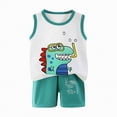 thumbnail image 4 of HCNTES Baby Boy Summer Clothes Sleeveless Tank Tops Vest T-Shirt + Casual Shorts Toddler Outfits Set(Mint Green,6-12 Months), 4 of 4