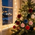 thumbnail image 3 of Velvet Christmas Ball Ornaments in Gift Box, Flocked Baubles for Tree, Mantel and Holiday Party Decor, Festive Set 9 Pack, 3 of 9