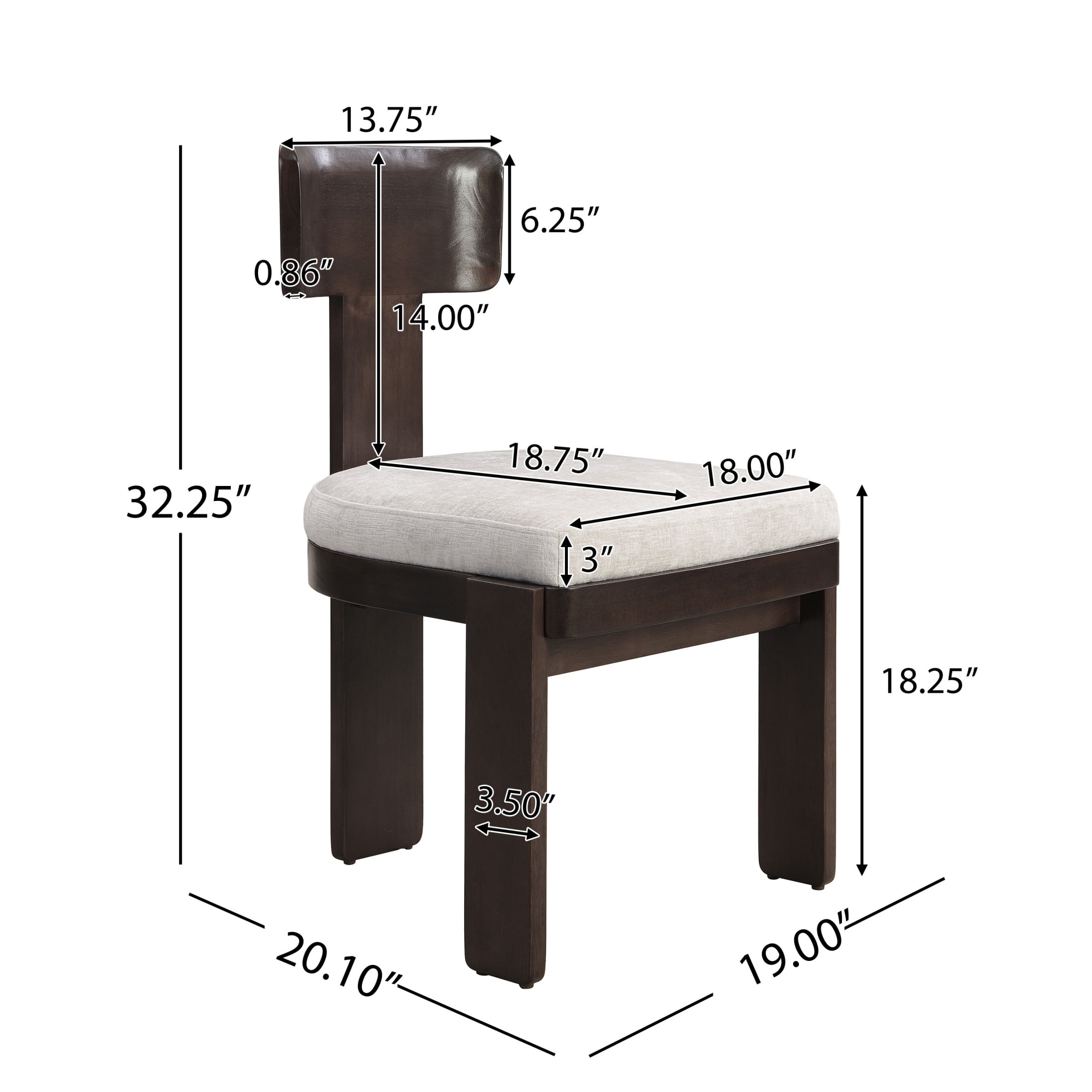 Christopher Knight Home Modern Chenille Upholstered Dining Chairs, Grey, Solid Wood, Set of 2