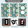 thumbnail image 3 of Yayeee Blank Wall Plate Cover 1-Gang 4.5"x2.7" Home Unused Decorative Outlet, Green Geometric Flowers, 3 of 7