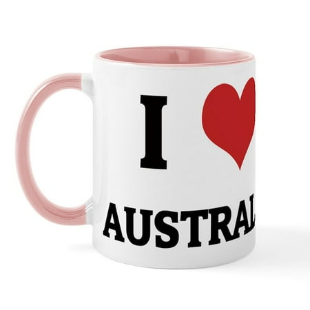 

CafePress - I Love Australia Mug - 11 oz Ceramic Mug - Novelty Coffee Tea Cup
