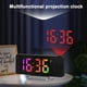 thumbnail image 5 of Reloj de Proyección Digital LED Espejo Rotación de 180° Pantalla Grande Fecha Hora Temperatura Reloj Despertador Electrónico para Dormitorio-B, 5 of 5