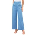 thumbnail image 2 of Women'S Cargo Business Work Casual Trousers with Pockets Light Blue M, 2 of 9