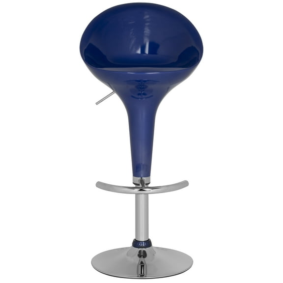 SAFAVIEH Zorab Round Swivel Mid Back Bar Stool, Navy