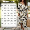 thumbnail image 6 of DISNIMO Womens Linen Style Dresses Floral Printed 3/4 Sleeve Maxi Dress Casual V Neck Midi Dresses Loose Fit Dress, S, 6 of 6