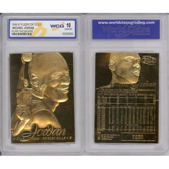 1996-97 Michael Jordan FLEER FLAIR Showcase 23K Gold Card - Gem Mint 10