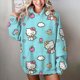 thumbnail image 1 of Suéter holgado con capucha y estampado de Hello Kitty para mujer, moda 2024, otoño e invierno, estilo kawaii, sudadera con capucha de anime, 1 of 1