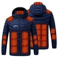 thumbnail image 1 of Vêtements d'Extérieur pour Hommes, Fermeture Éclair Décontractée Solide 4 Contrôles 29 Zones Réservoirs Chauffants Charge Usb Manches Longues à Capuche, Câble Usb vers Usb, 1 of 6