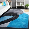 thumbnail image 3 of SAFAVIEH Malibu Rhoda Geometric Polyester Machine Washable Area Rug, Dark Gray/Turquoise, 6' x 6' Square, 3 of 13