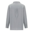 thumbnail image 5 of Wiyuqeen Cotton Linen Button Down Shirts Womens with Pokcet Rolled Cuff Sleeve Collar Tshirts Solid Color Oversized Tees Mothers Day Sale, 5 of 7