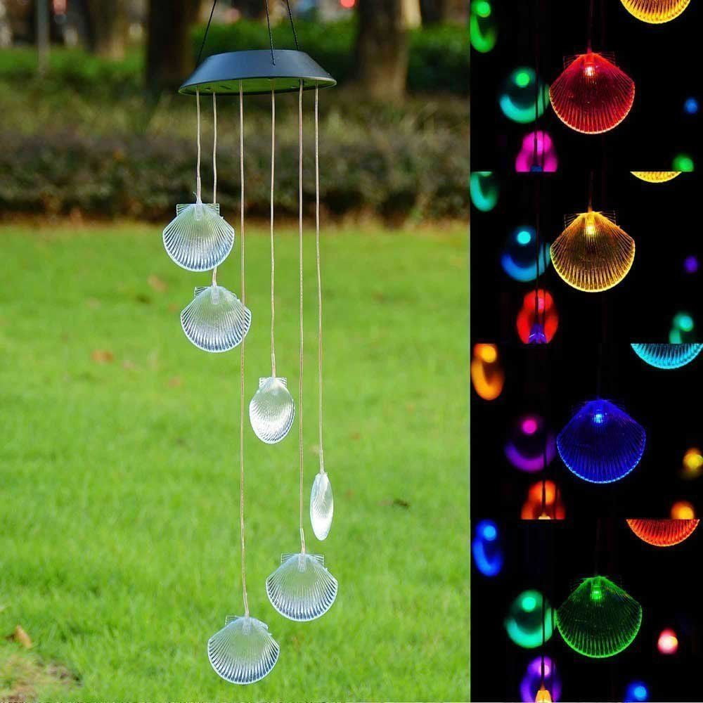 Color-Changing LED Solar Powered Wind Chime Light Lamp Yard Garden Hanging Decor 