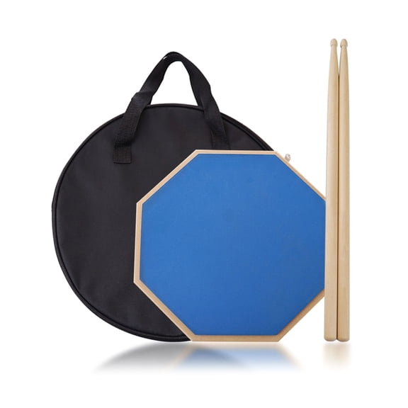 12 Inches Drum Practice Pad and Maple Drum Sticks with Storage Bag for Outdoor