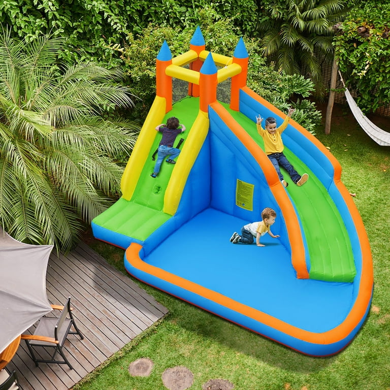 Costway Inflatable Water Slide, Bounce House, Climbing Wall