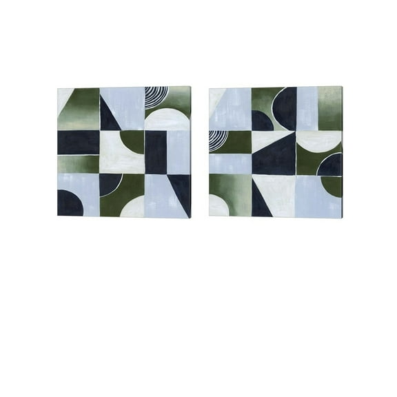 Crop Circles by Grace Popp Canvas Art Set of 2 14 inch X 14 inch Each