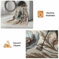 thumbnail image 5 of Teal Tulip Kitchen Runner Rug 2'x4', Vintage Spring Floral Summer Botanical Brown Washable Rug with Tassels, Non Slip Woven Cotton Bathroom Rugs Hallway Carpet for Foyer Bedroom Entry Back Door Decor, 5 of 9