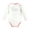 thumbnail image 5 of Touched by Nature Unisex Baby Organic Cotton Long-Sleeve Bodysuits, Pink Peanut, Preemie, 5 of 5