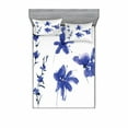 thumbnail image 2 of Ambesonne Flower Fitted Sheet & Pillow Sham Set, Oriental Art, Twin, Dark Violet, 2 of 3