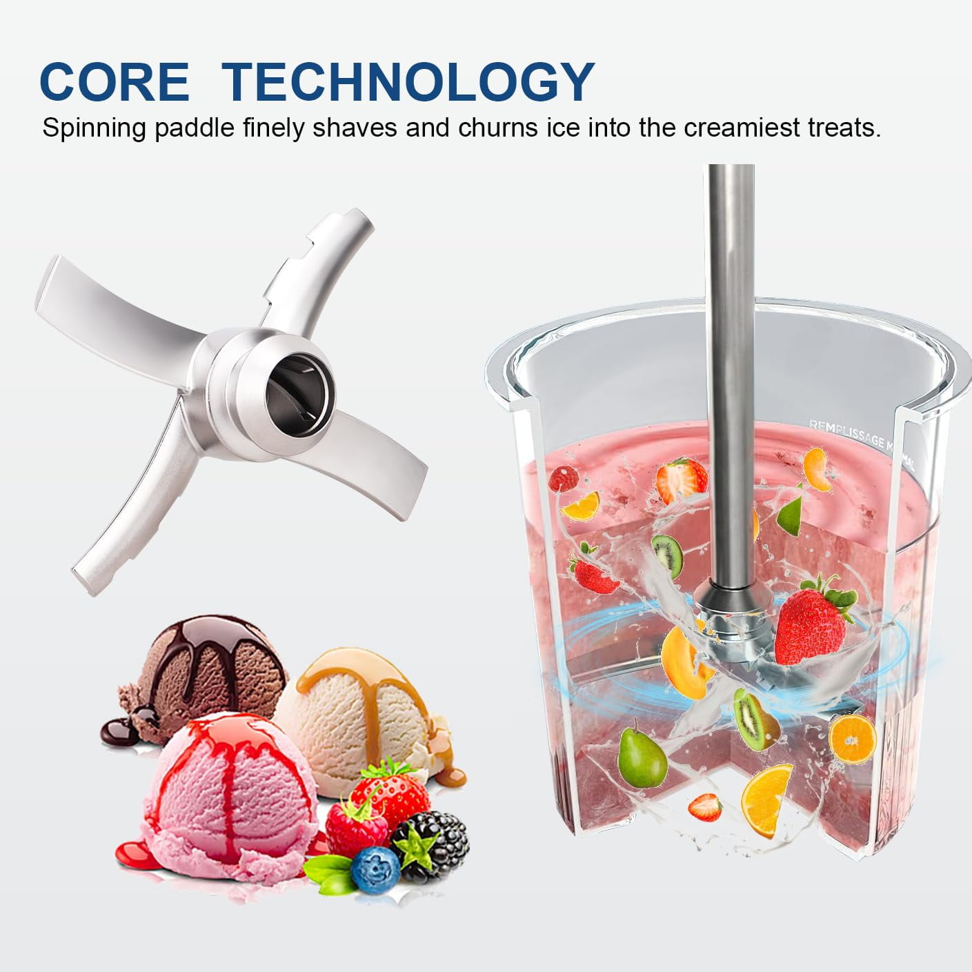 1pcs Replacement Paddle Blade Compatible with Series Ice Cream Makers, Mixing Blade Paddle Replacement for Stainless Steel, Silver