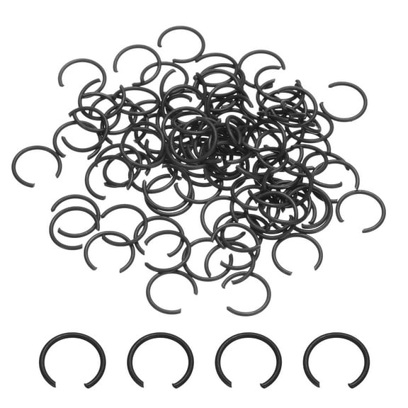 200 Pack8mm Round Wire C-Clips, Internal Retaining Ring Circlip, Black
