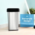 thumbnail image 3 of 3 Pack Stainless Steel Trash Can - 3 Gallon, Open Top, Rectangular Design for Kitchen, Bathroom, Living Room, Office, 3 of 7
