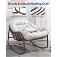 thumbnail image 2 of Outdoor Rocking Chair, Oversized Wicker Lounge Chair with Cushion and Metal Frame, 2 of 41