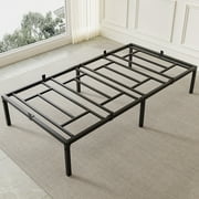14" High Metal Platform Bed Frame, Twin Size Bed with Under-Bed Storage Mattress Foundation, No Box Spring Needed, Easy to Assemble, Black