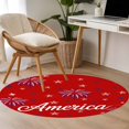thumbnail image 4 of Round Rugs 3Ft, USA Independence Day Round Area Rug Washable Indoor Throw Carpet, Red Fireworks Stars Small Non Slip Circle Rug for Bedroom Living Room Home Decor Aesthetic, 4 of 8