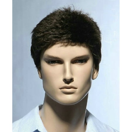High-temperature Synthetic Fiber Synthetic Wigs for Men Short Small Curl Wig Natural