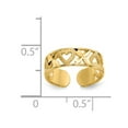thumbnail image 5 of FB Jewels 14K Yellow Gold Diamond-cut X & Heart Toe Ring, 5 of 5