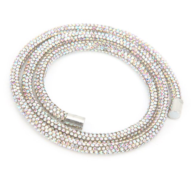 Cuerda de tubo de perforación completa Exquisita correa de mano de diamantes de imitación 6 mm de ancho Vidrio Tubo de perforación completo Cinturón de ropa para collares ANGGREK Otros