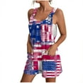 thumbnail image 3 of QATAINLAV 4th of July Jumpsuit Women, Stars Stripe Graphic Jumpsuits for Women Casual Sleeveless Strap One Piece Pants Comfy Linen Going Out Streetwear Romper with Pockets Prime Today Multicolor XXL, 3 of 6