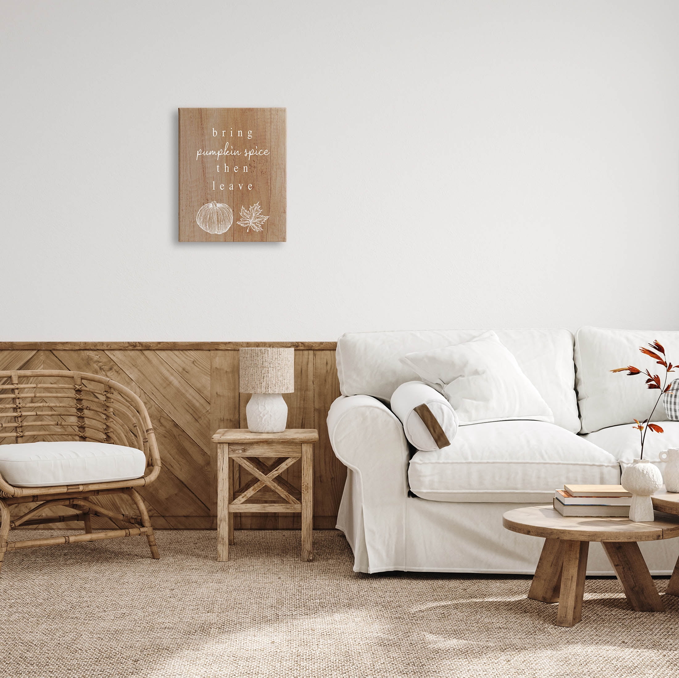 Stupell Industries Bring Pumpkin Spice Then Leave Graphic Art Gallery Wrapped Canvas Print Wall Art, Design by Lil' Rue