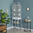 thumbnail image 3 of Yaheetech 64"H Open Top Metal Bird Cage Large Parrot Cage w/ Double Doors & Rolling Stand for Budgie Parrot Canary Cockatiel, White, 3 of 9