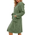 thumbnail image 4 of Gifts for Women Robes for Women Fluffy House Coat Oversized Kimono Women's Sleepwear Spa Womens Bathrobe Green, 4 of 9