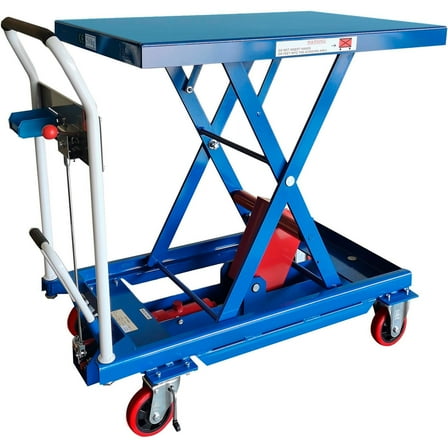 Mobile Scissor Lift Table with Hook-on Bin, 35 x 23 Platform, 1100 Lb. Capacity
