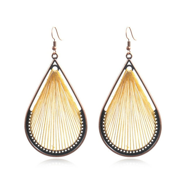 Sonducket 2 uds pendientes de gota de agua cadena colgante moderno Simple grande oreja larga alambre gancho pendiente joyería encanto mujeres Type9 NO9