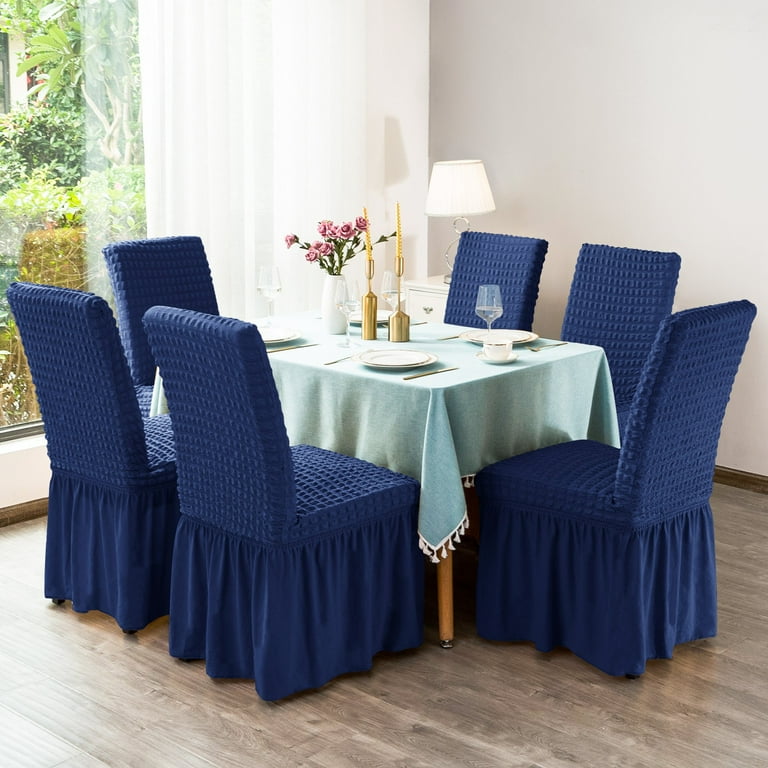 Subrtex 2 4PCS Dining Room Chair Covers Slipcovers with Skirt