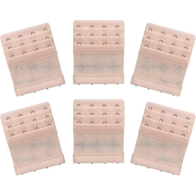 6 piezas de extensores de sujetador elásticos suaves y cómodos para mujer, correa de extensión para sujetador, 4 ganchos, 3 filas, extensor de sujetador para mujer, banda para sujetador