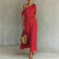 thumbnail image 2 of ZHOGXU Womens Summer Dresses Sleeveless One Shoulder Polka Dot Print Comfortable Elegant Dress For Casual And Formal Occasions,Red,Xxxl, 2 of 4