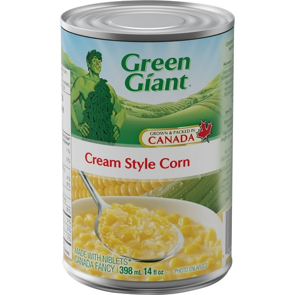 Green Giant Canned Cream Style Corn, Grown and packed in Canada, 398 ml, 14 fl oz, G Giant Canned Cream Style Corn