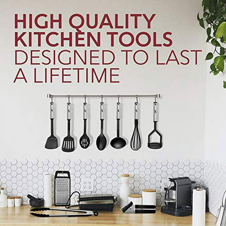 Kitchen Utensils Set 24 Nylon and Stainless Steel Cooking Utensil Set, Non-Stick