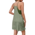 thumbnail image 2 of Sleeveless Striped Print Women Spaghetti Strap V-neck Mini Dress with Built in Shorts, 2 of 7
