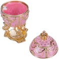 Danila-Souvenirs Uovo in Stile Fabergé portagioie con Leoni 11 cm Rosso