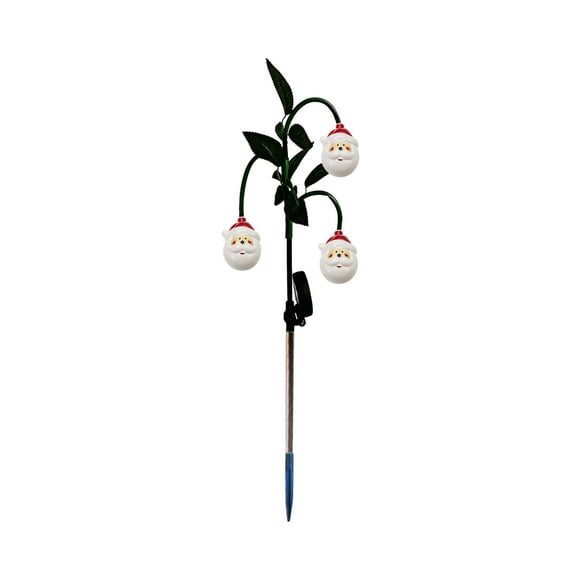 Décorations de Noël à Énergie Solaire Vieil Homme Bonhomme de Neige Piquets Lumineux Extérieur Cour Patio Véranda 27,56 X 3,15 Pouces Plastique Résistant aux Intempéries Style A