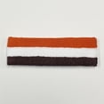 thumbnail image 6 of Couver Triple Color White Striped Sports Head Sweatband Dark Orange White Dark Brown 3 Pack, 6 of 7